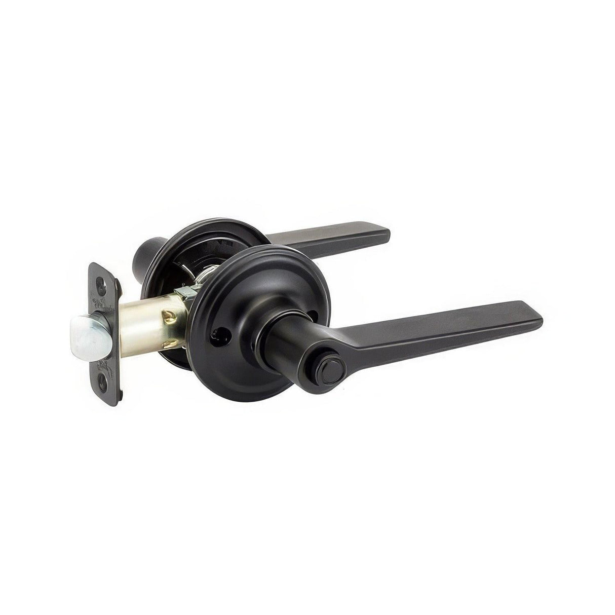 Copper Creek ZL2231BC ZL2231 Zane Privacy Door Lever Set with Push Button Black