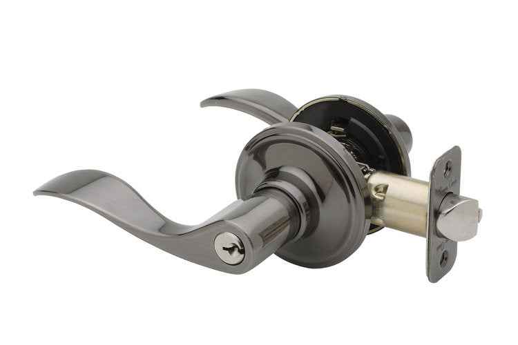 Copper Creek WL2240LHAN antique nickel keyed entry door lever