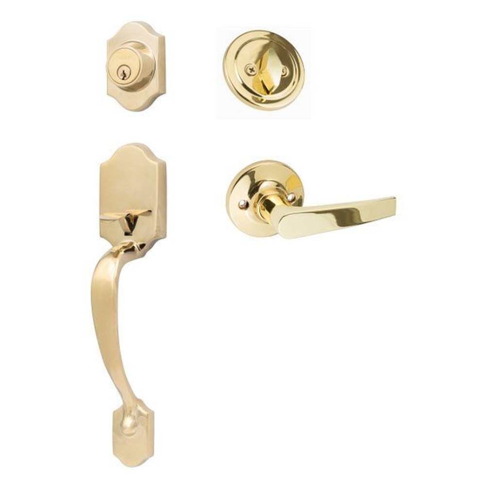 Sure-Loc CR507-CD 3 polished brass single cylinder handleset