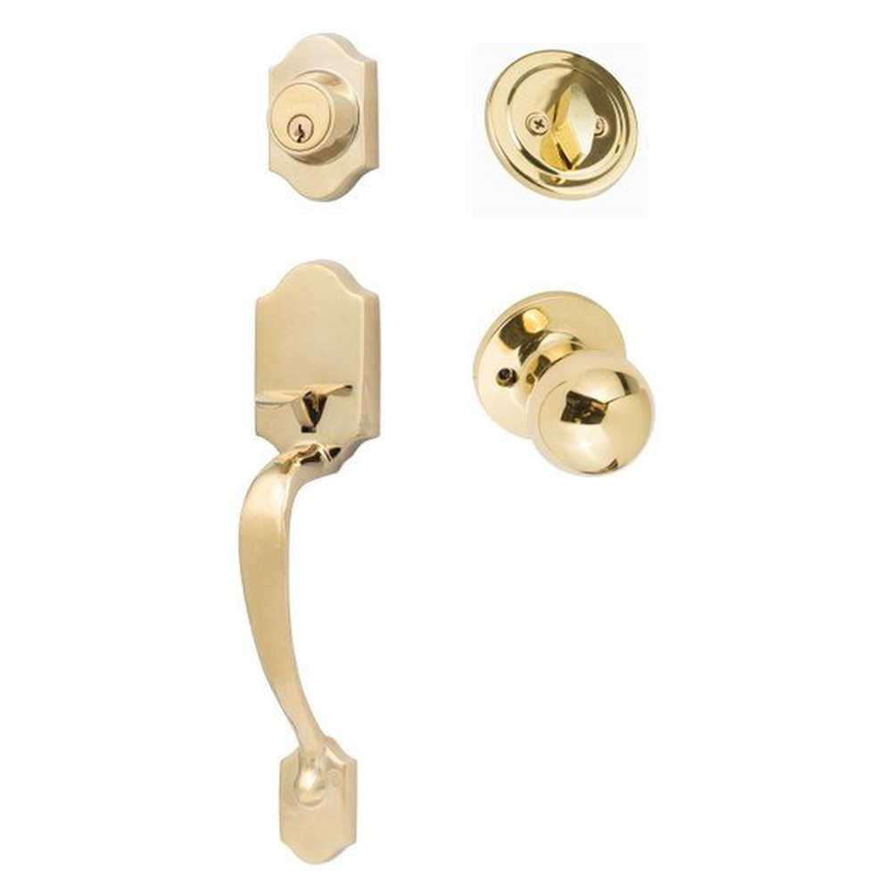 Sure-Loc CR507-TA 3 polished brass single cylinder handleset