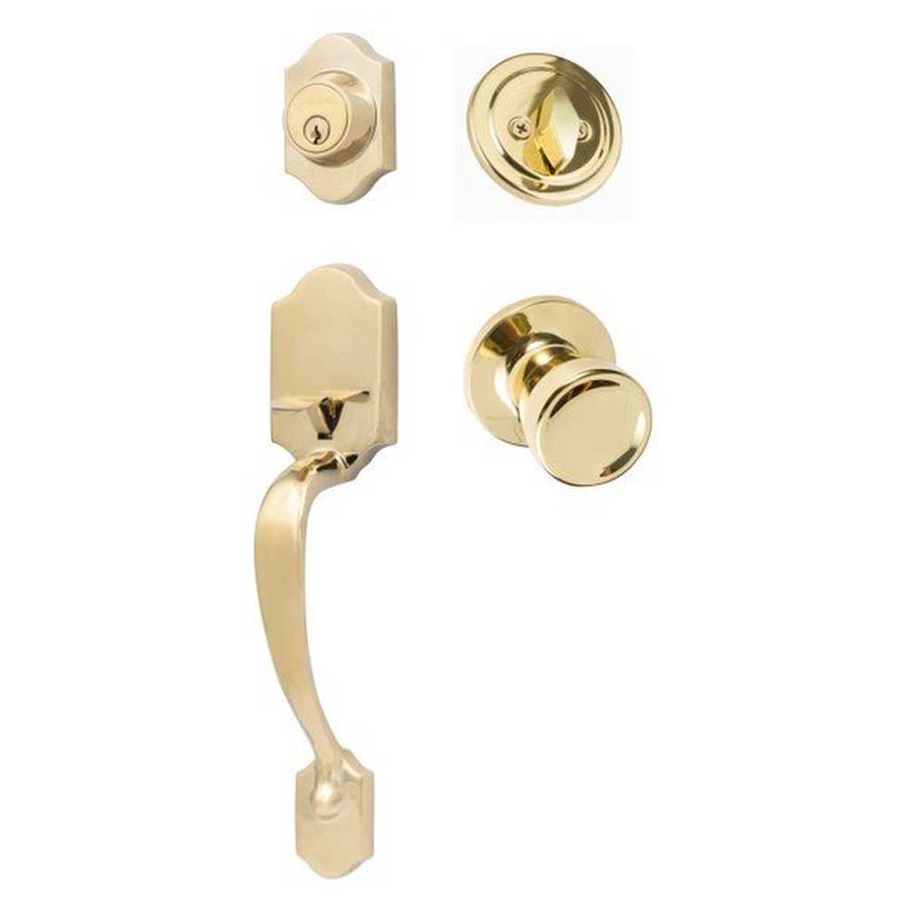 Sure-Loc CR507-TL 3 polished brass single cylinder handleset