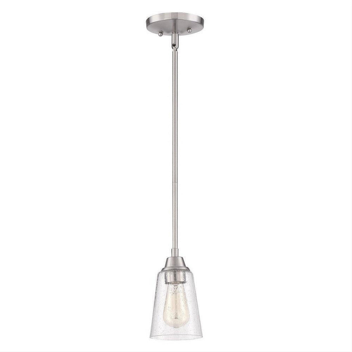 Craftmade 41991-BNK-CS Grace 1 Light Mini Pendant in Brushed Polished Nickel