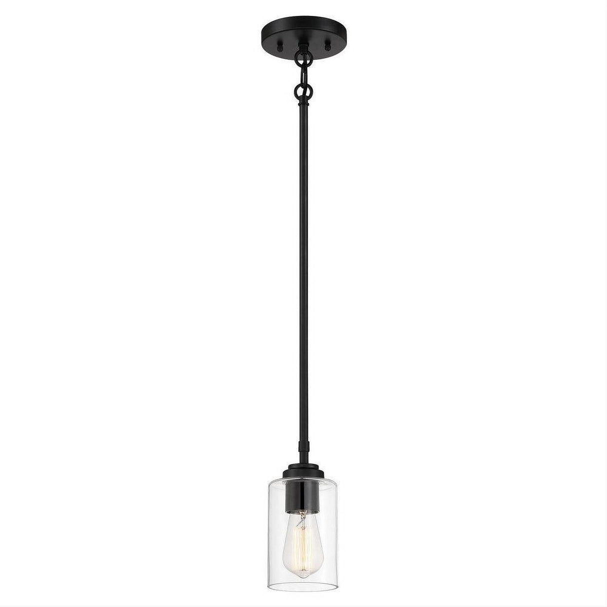 Craftmade 56091-FB Stowe 1 Light Mini Pendant Flat Black