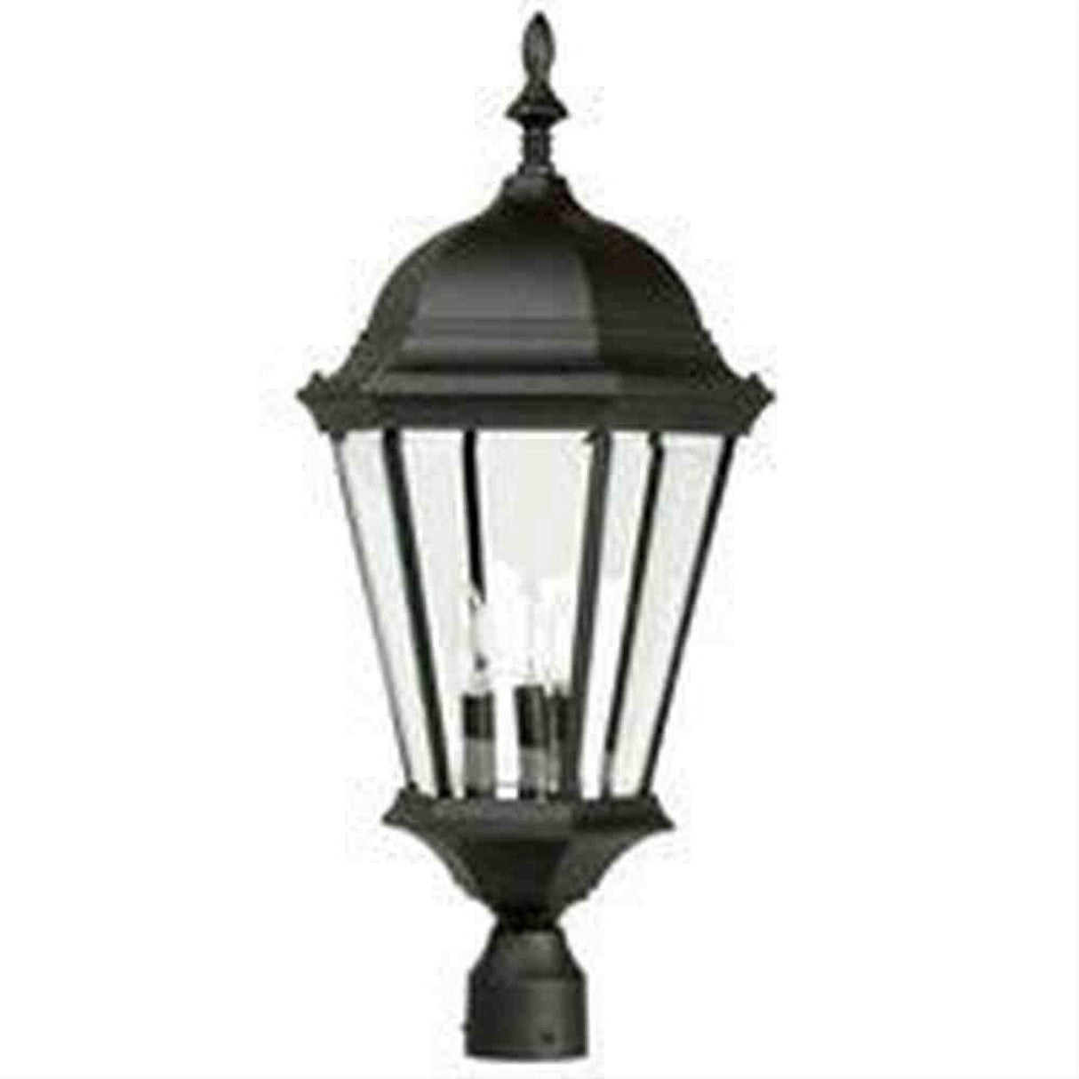 Craftmade Z555-TB Straight Glass Cast 3 Light Outdoor Post Mount in Textured Black