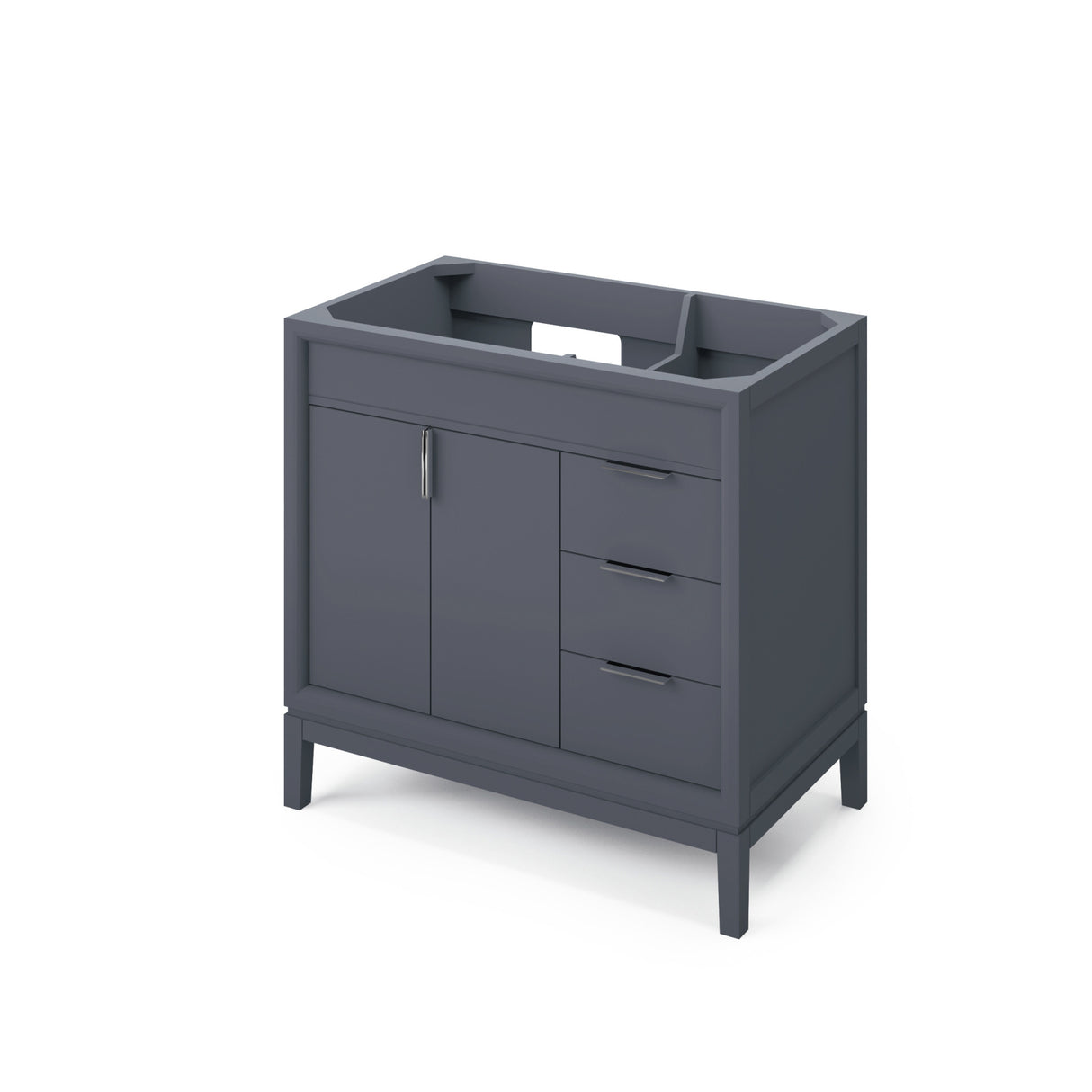 Jeffrey Alexander Theodora 36" Blue Steel Single Sink Bathroom Vanity with White Carrara Marble Top - 8 in. Widespread Faucet Top product image 3