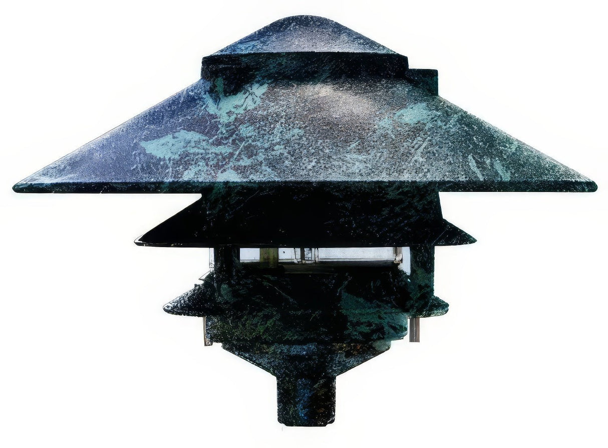 Dabmar Lighting D5000-10T-G Cast Alum Pagoda 3-Tier 1/2" Base 10" Top 120V E26 No Lamp Green