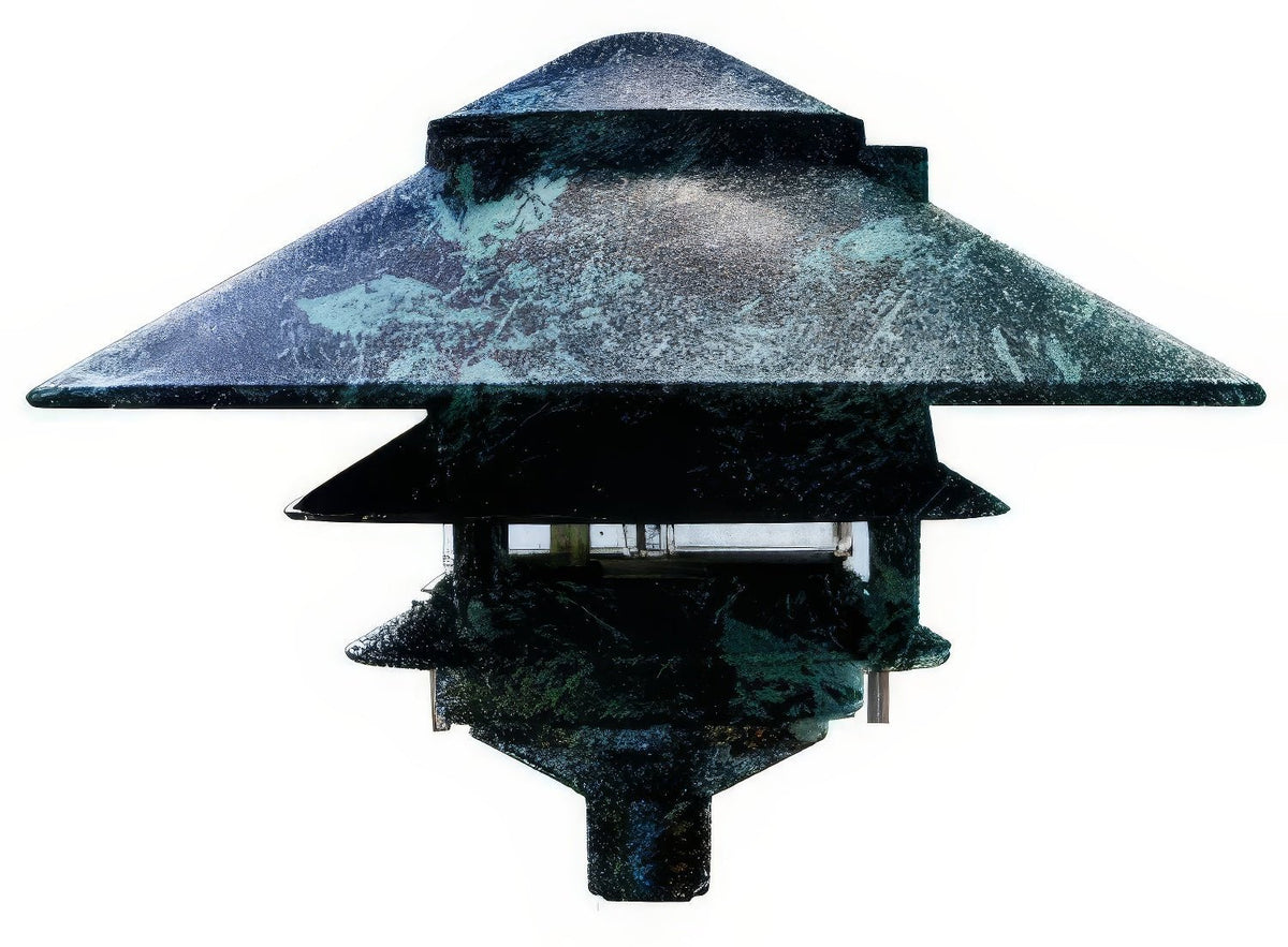 Dabmar Lighting D5000-10T-VG Cast Alum Pagoda 3-Tier 1/2" Base 10" Top 120V E26 No Lamp Verde Green