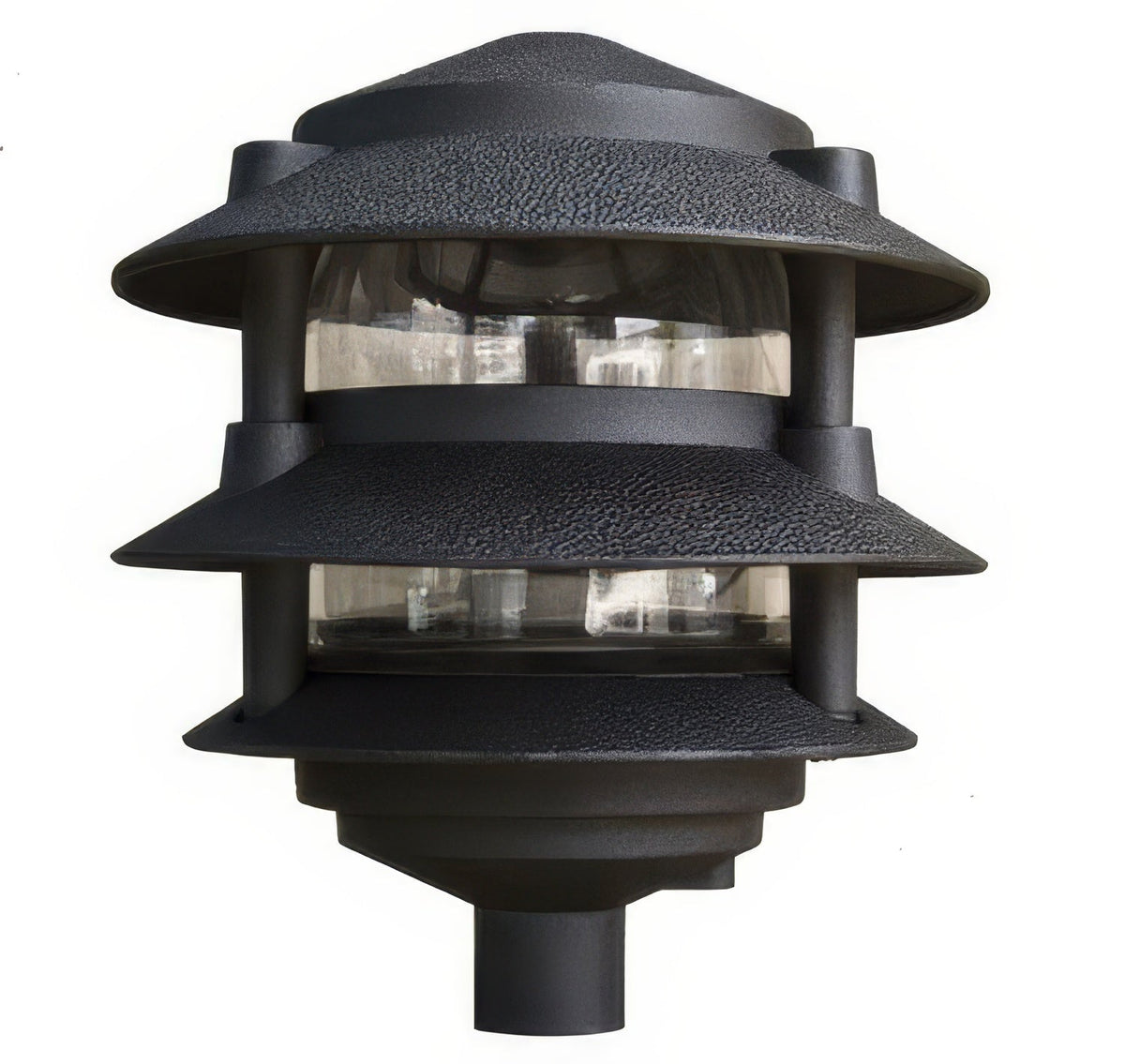 Dabmar Lighting D5000-L6-60K-B Cast Alum Pagoda 3-Tier 1/2" Base 6" Top 120V E26 LED 6W 60K Black