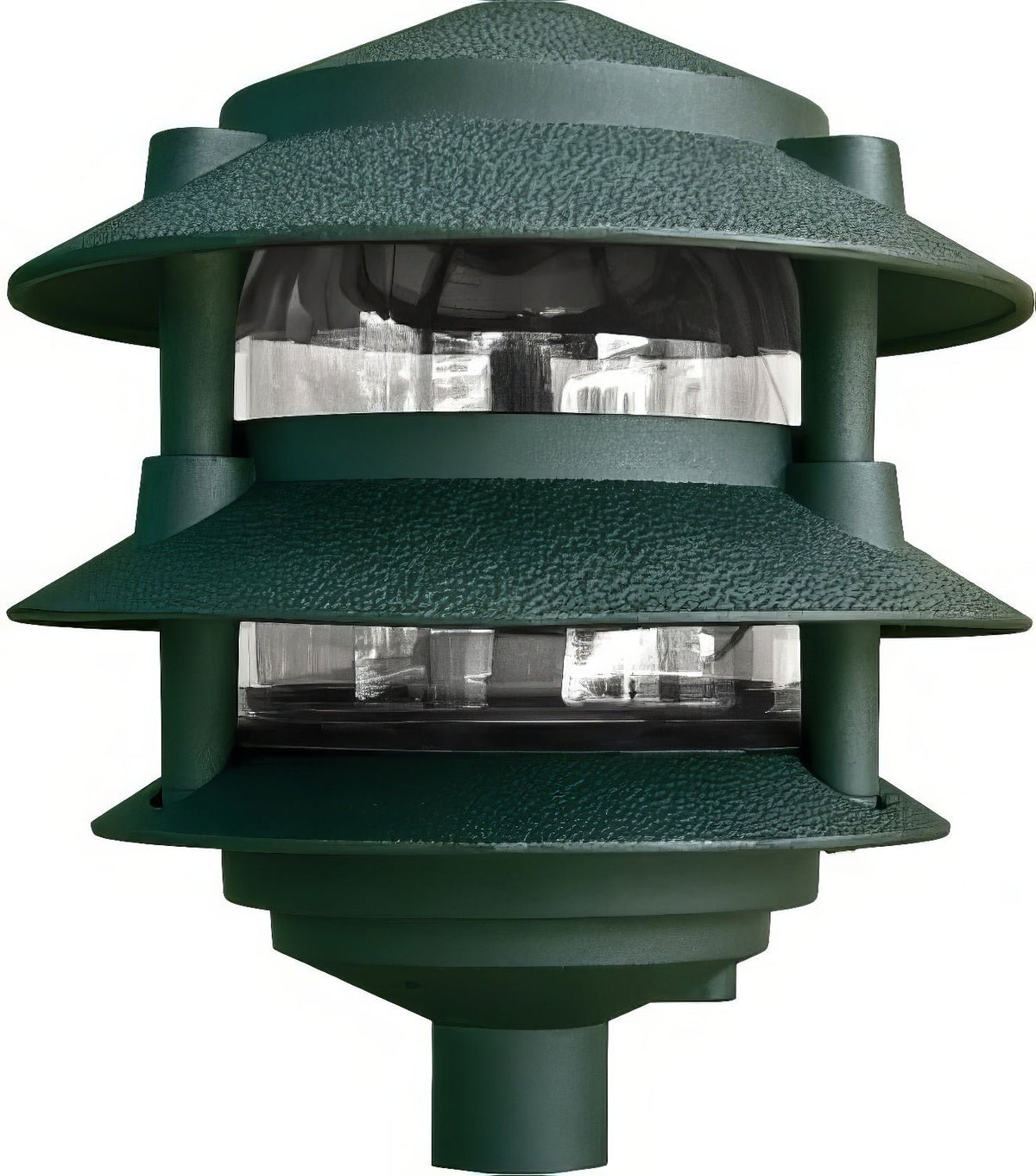 Dabmar Lighting D5000-L6-60K-G Cast Alum Pagoda 3-Tier 1/2" Base 6" Top 120V E26 LED 6W 60K Green