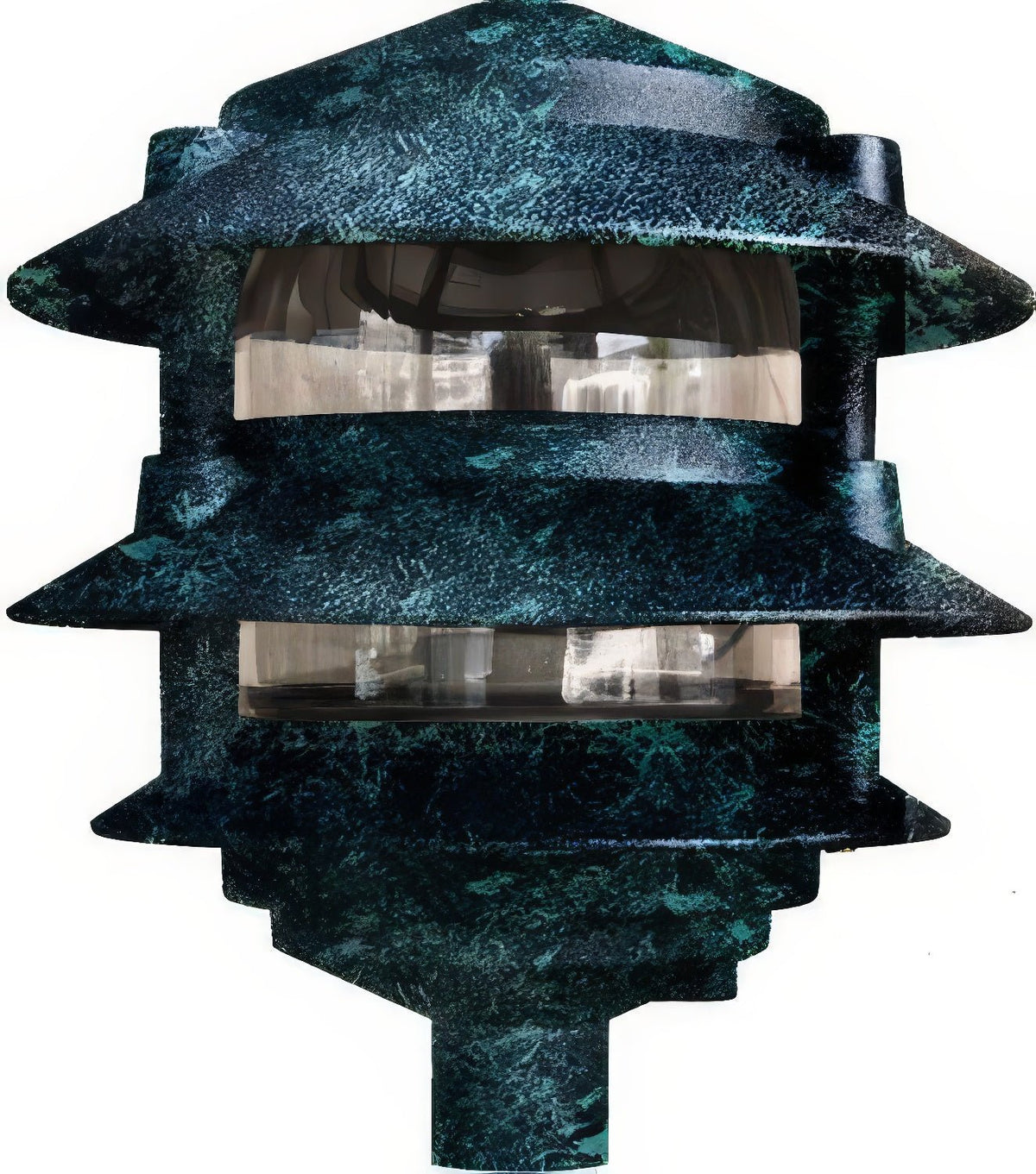 Dabmar Lighting D5000-L6-60K-VG Cast Alum Pagoda 3-Tier 1/2" Base 6" Top 120V E26 LED 6W 60K Verde Green