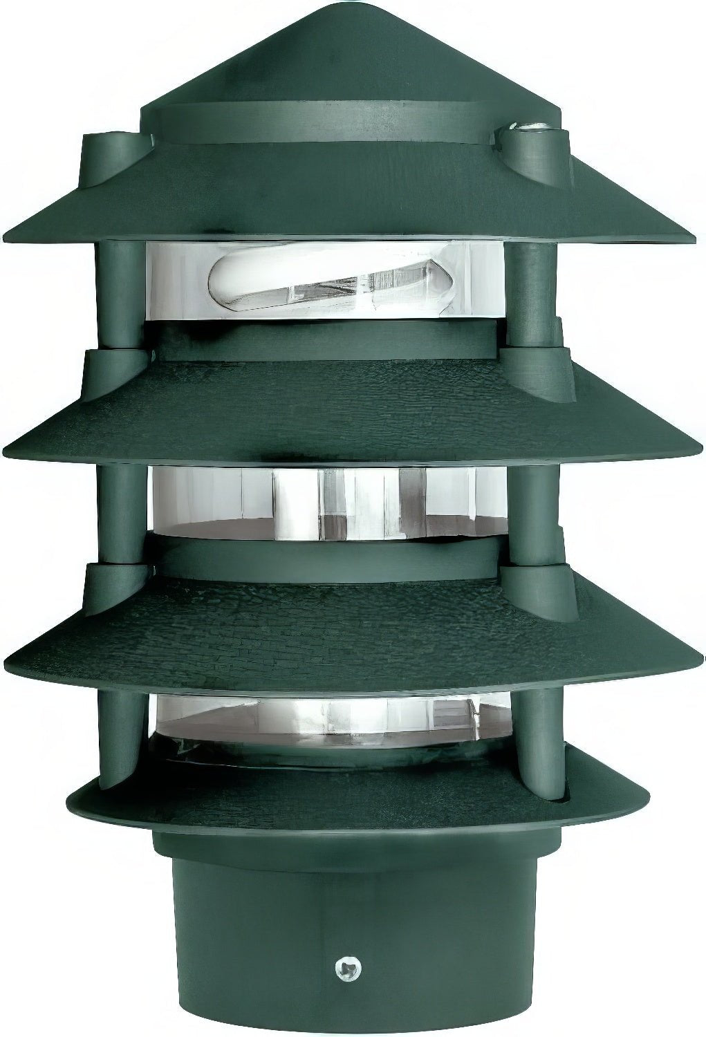 Dabmar Lighting D5100-3B-G Cast Alum Pagoda 4-Tier 3" Base 6" Top 120V E26 No Lamp Green