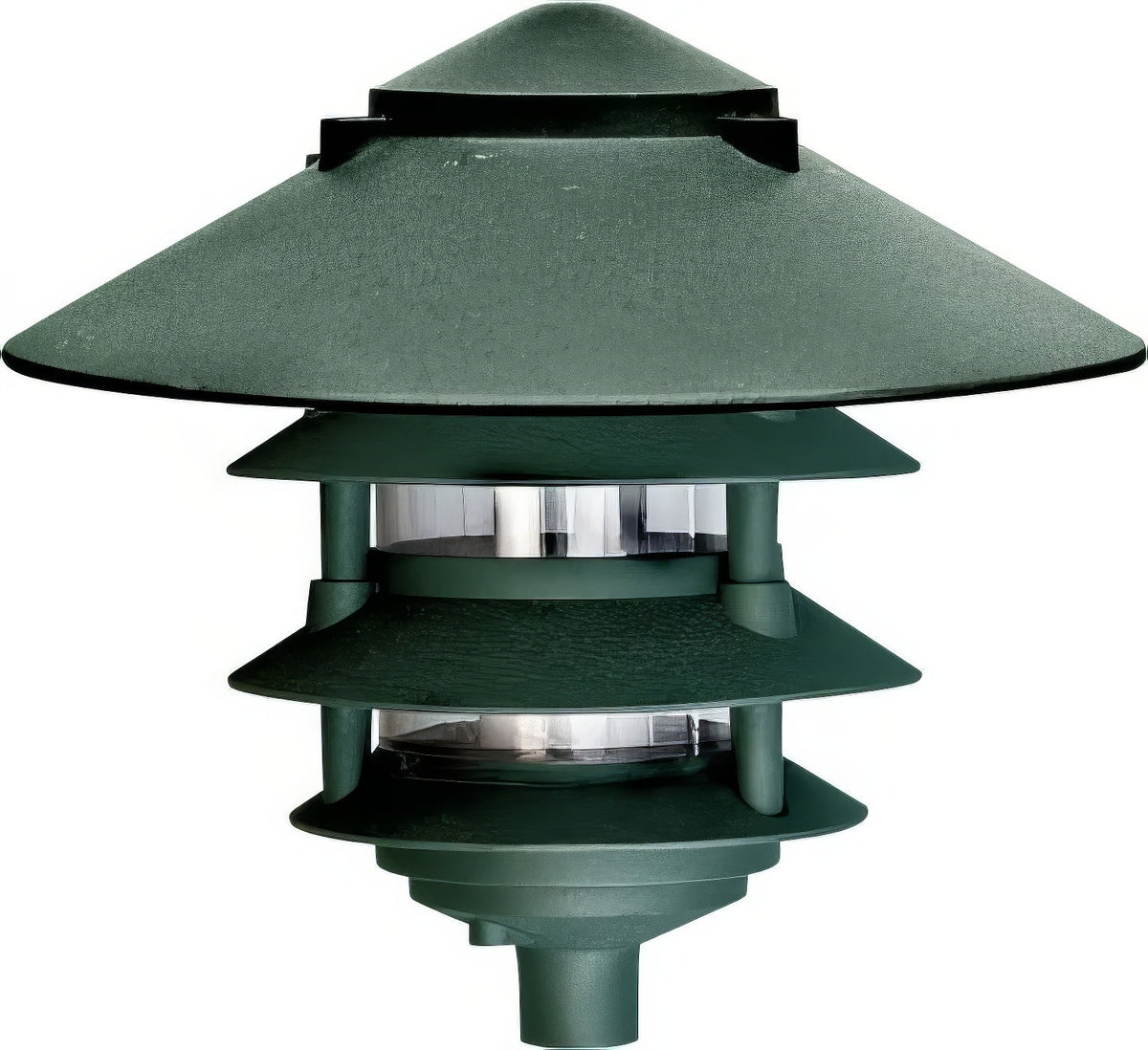 Dabmar Lighting D5100-L12-30K-10T-G Cast Alum Pagoda 4-Tier 1/2" Base 10" Top 120V G24 LED 12W 30K Green