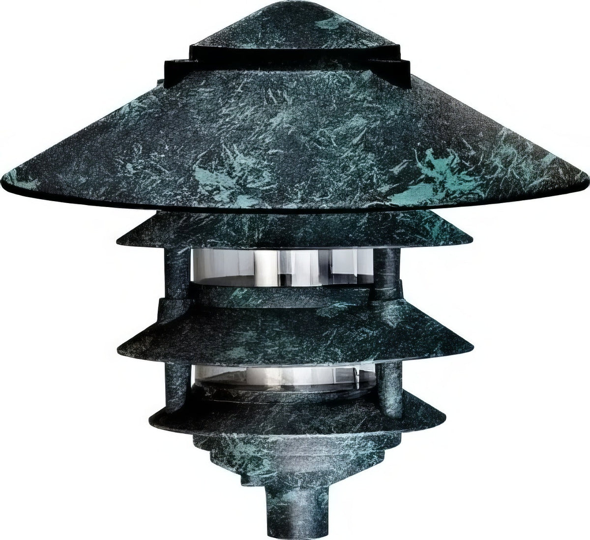 Dabmar Lighting D5100-L12-30K-10T-VG Cast Alum Pagoda 4-Tier 1/2" Base 10" Top 120V G24 LED 12W 30K Verde Green