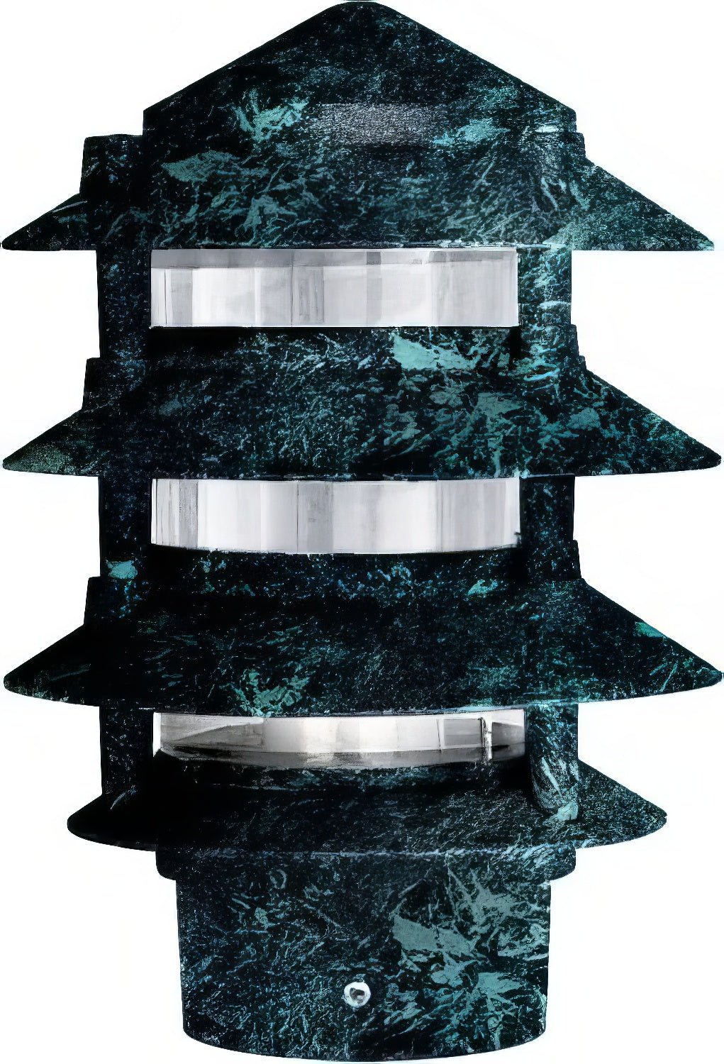 Dabmar Lighting D5100-L12-30K-3B-VG Cast Alum Pagoda 4-Tier 3" Base 6" Top 120V G24 LED 12W 30K Verde Green