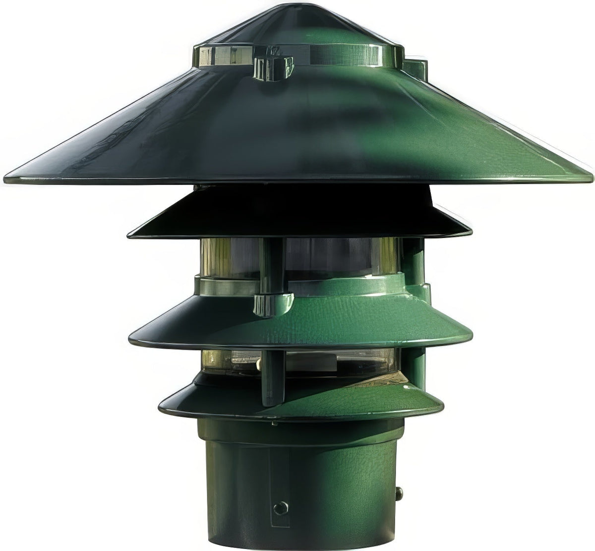 Dabmar Lighting D5100-L12-40K-310-G Cast Alum Pagoda 4-Tier 3" Base 10" Top 120V G24 LED 12W 40K Green