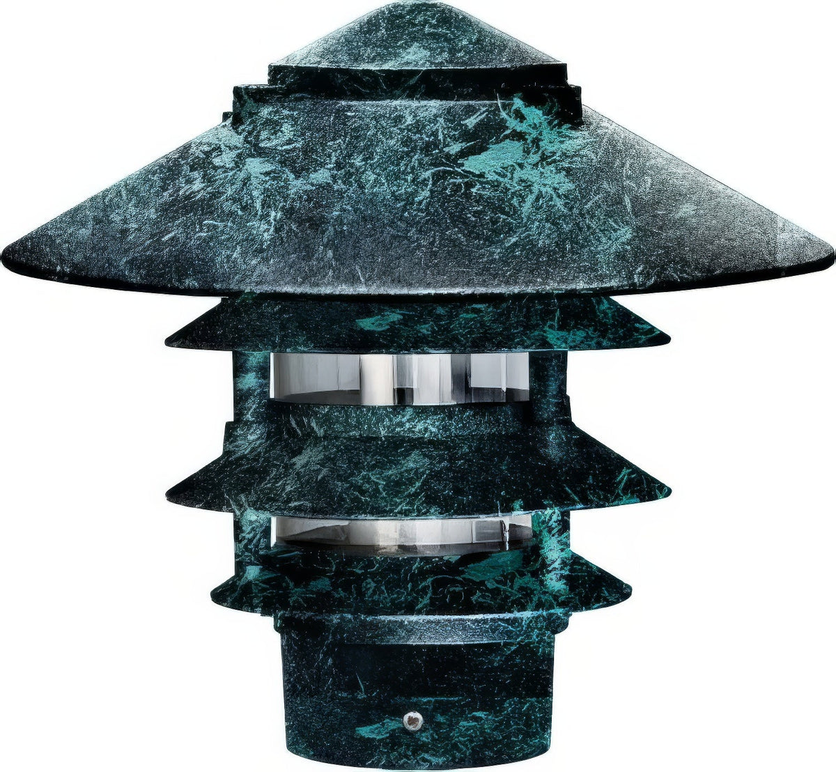 Dabmar Lighting D5100-L12-40K-310-VG Cast Alum Pagoda 4-Tier 3" Base 10" Top 120V G24 LED 12W 40K Verde Green