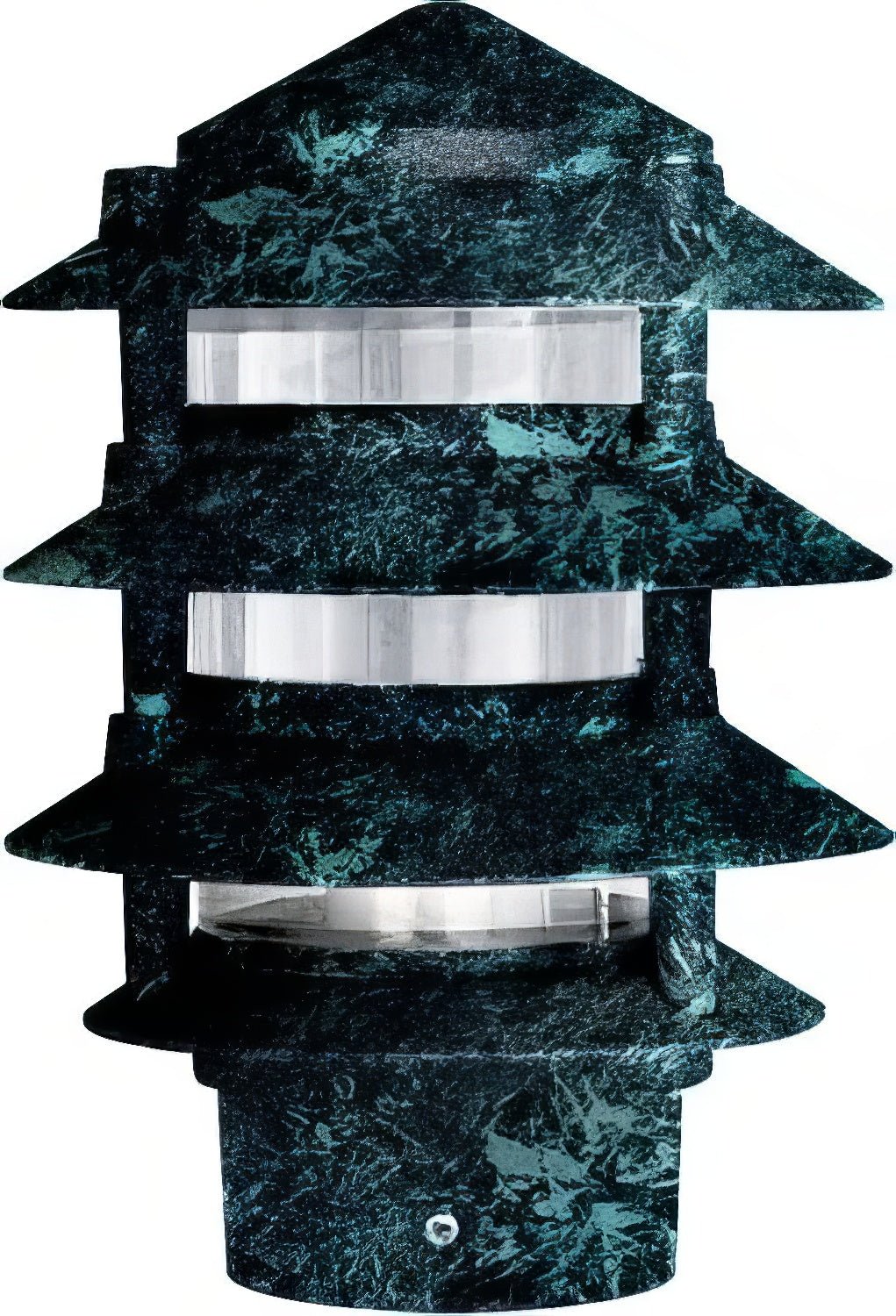 Dabmar Lighting D5100-L12-40K-3B-VG Cast Alum Pagoda 4-Tier 3" Base 6" Top 120V G24 LED 12W 40K Verde Green