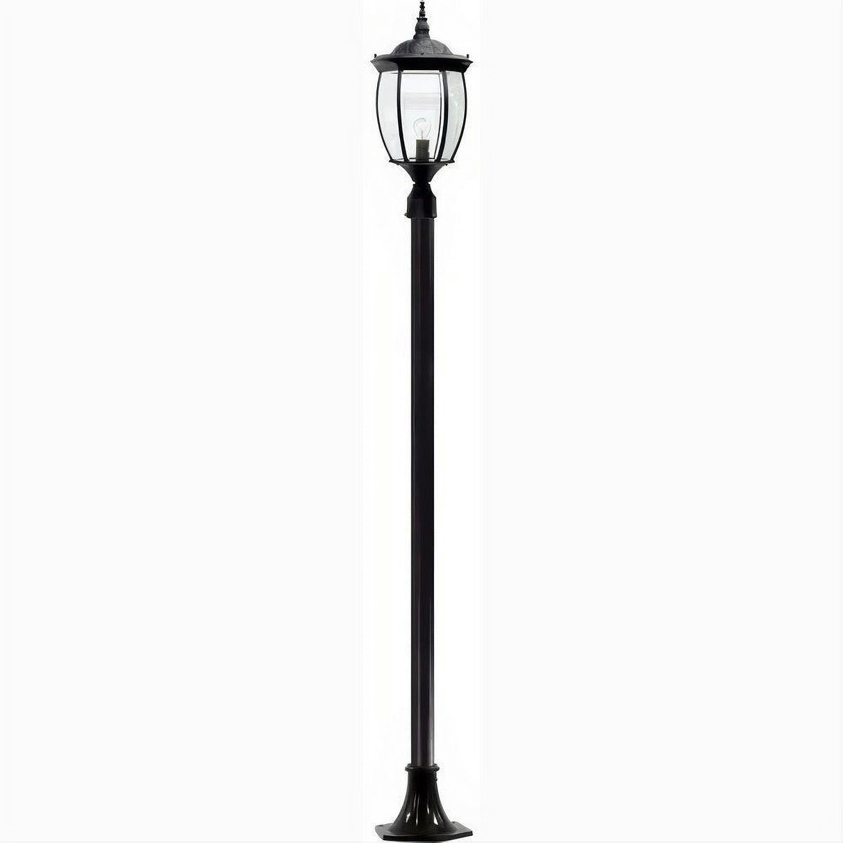 Dabmar Lighting GM1021-L6-60K-B Cast Alum 1 Post Top Fixture Pole + Base 120V E26 LED 6W 60K Black
