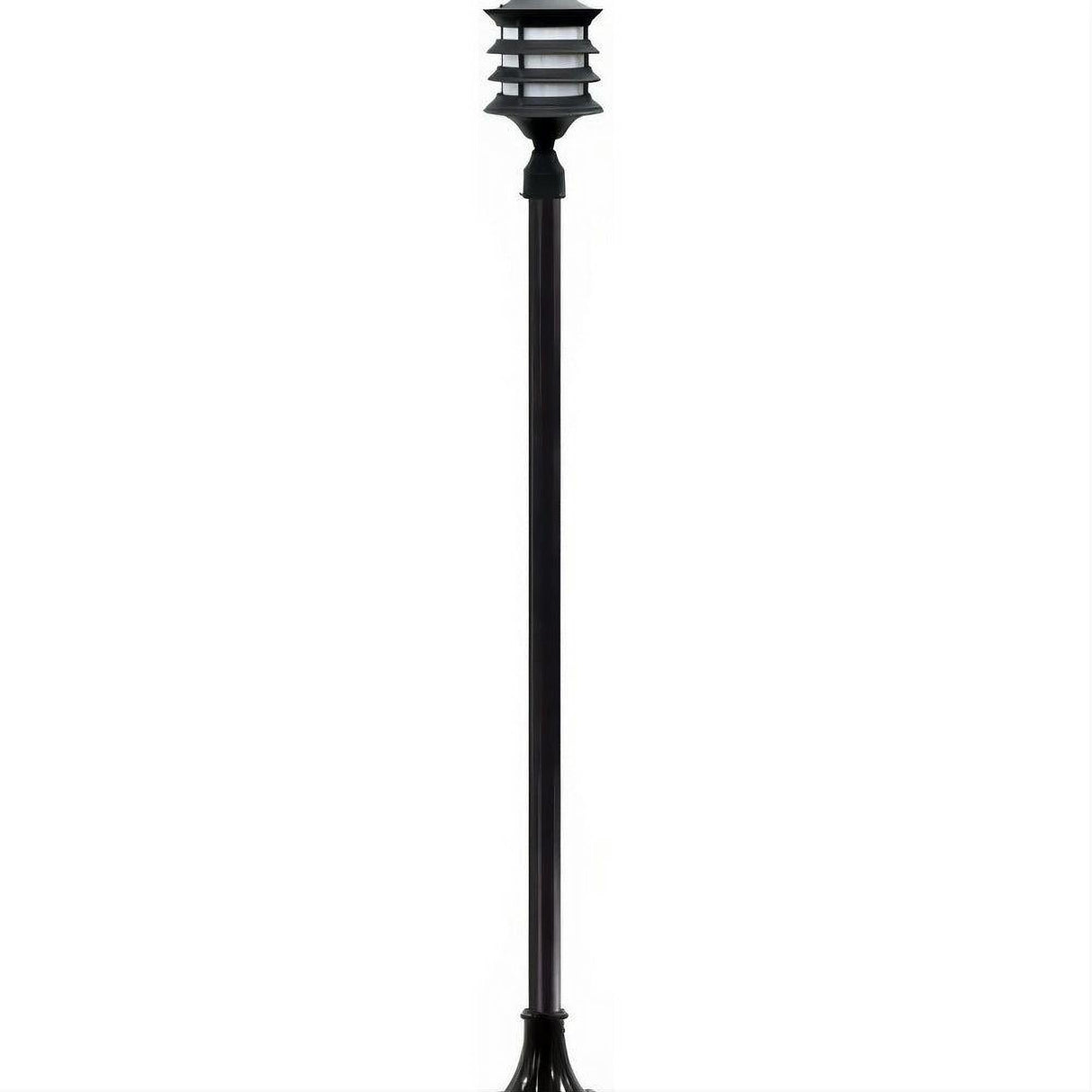 Dabmar Lighting GM1821-L9-40K-B Cast Alum 1 Post Top Fixture Pole + Base 120V GU24 LED 9W 40K Black