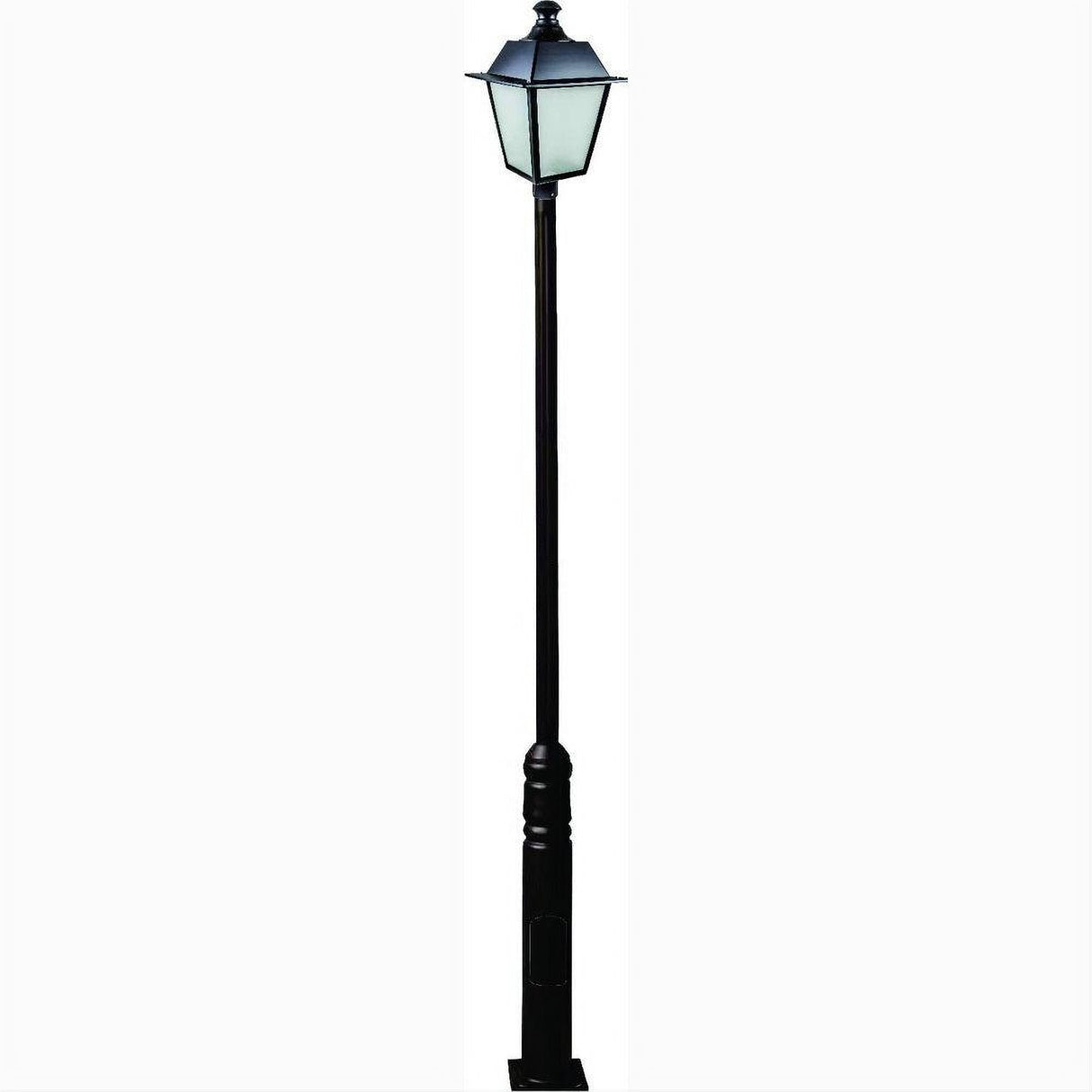 Dabmar Lighting GM2241-L30-30K-B Cast Alum 1 Post Top Fixture Pole + Base 85V-265V E26 LED 30W 30K Black