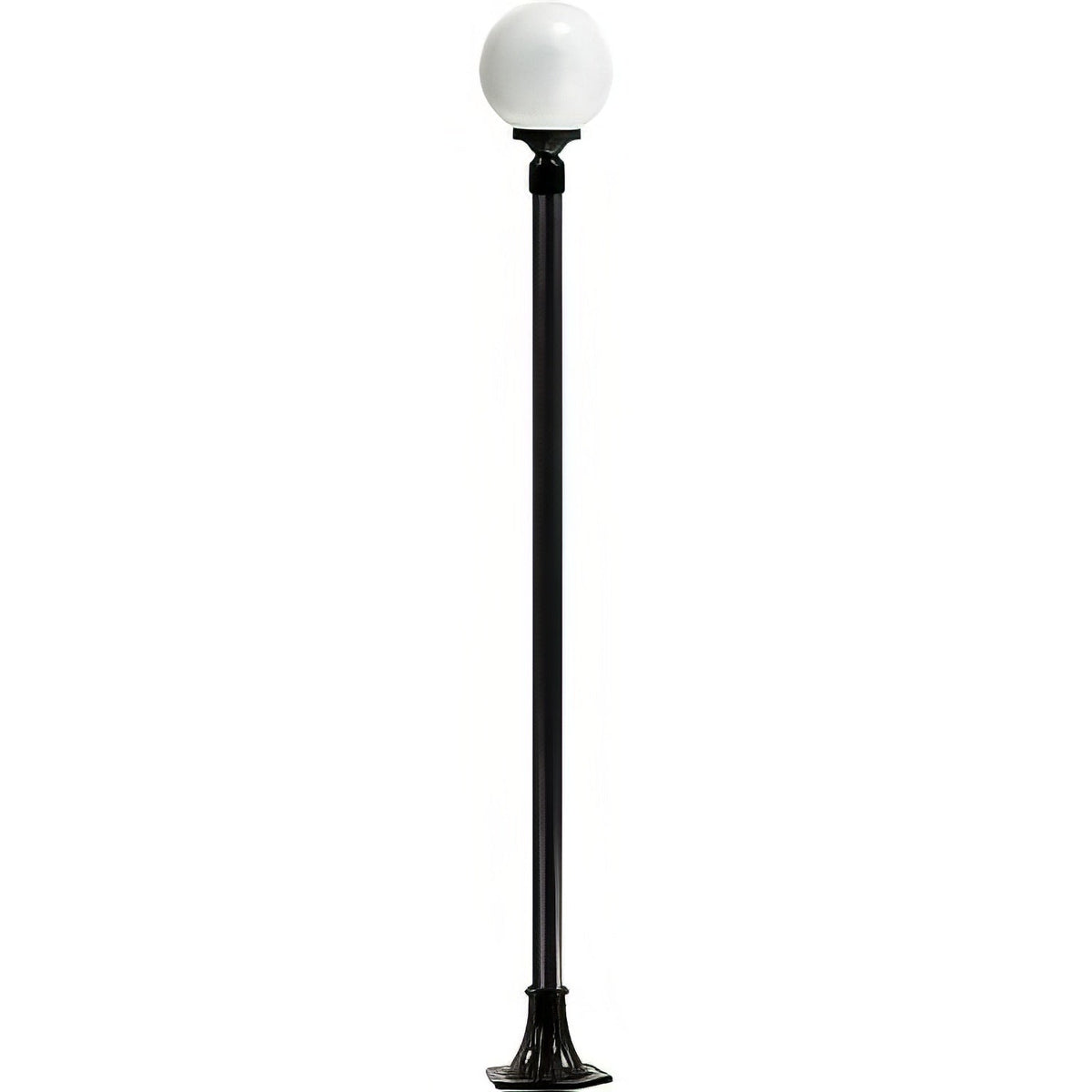 Dabmar Lighting GM2401-L18-65K-B Cast Alum 1 Post Top Fixture Pole + Base 120V E26 LED 18W 65K Black