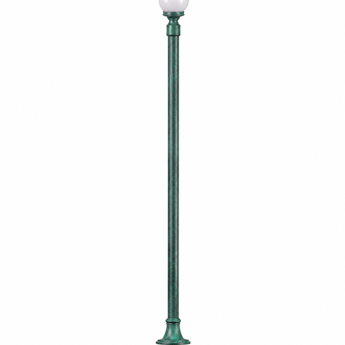 Dabmar Lighting GM2851-L18-65K-VG post top fixture, pole and base in Verde Green