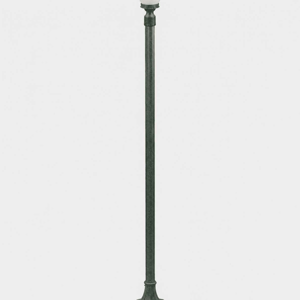 Dabmar Lighting GM2851-L18-65K-W Cast Alum 1 Post Top Fixture Pole + Base 120V E26 LED 18W 65K White