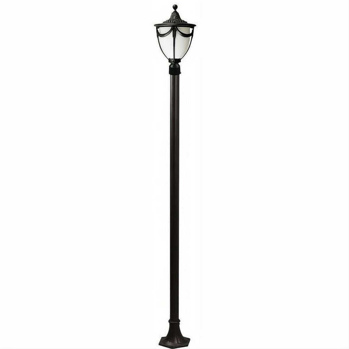 Dabmar Lighting GM4801-L9-27K-B Cast Alum 1 Post Top Fixture Pole + Base 120V GU24 LED 9W 27K Black