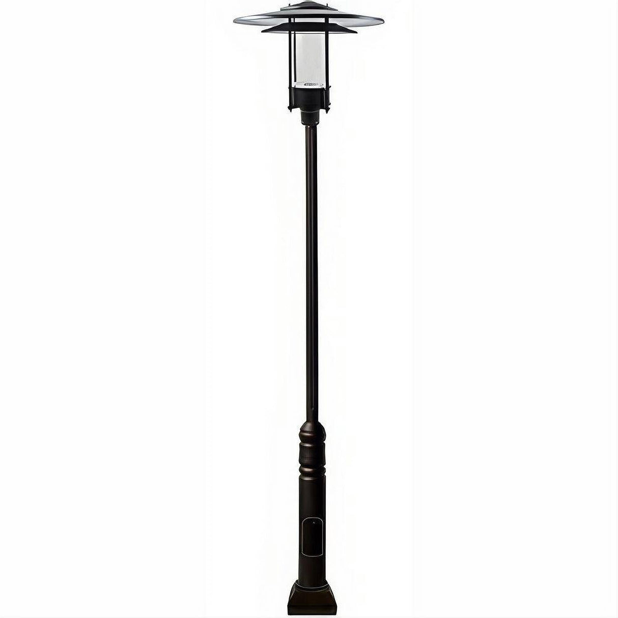 Dabmar Lighting GM5101-L30-30K-B Cast Alum 1 Post Top Fixture Pole + Base 85V-265V E26 LED 30W 30K Black