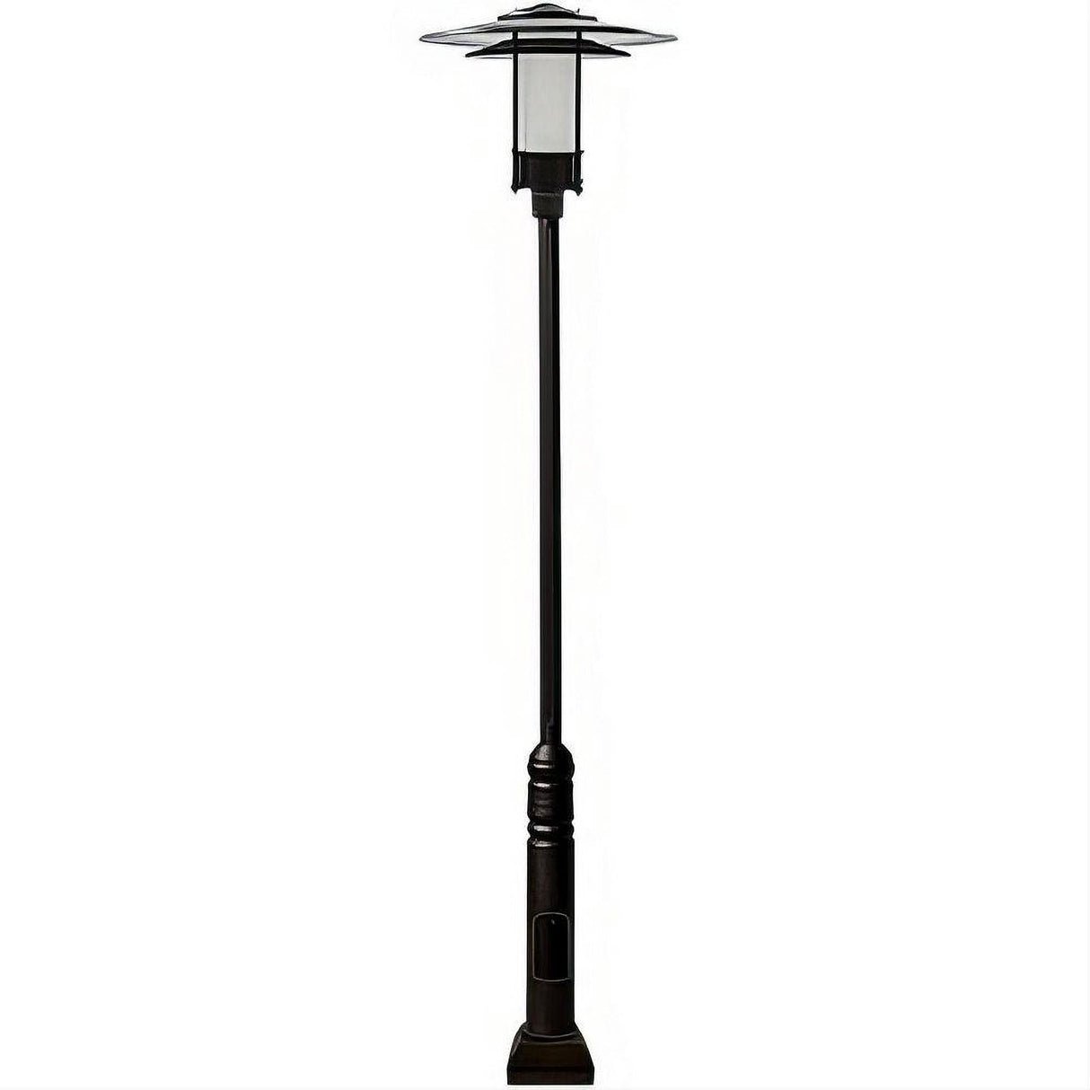 Dabmar Lighting GM5101-L30-65K-B-FR-FR Cast Alum 1 Post Top Fixture Pole + Base 85V-265V E26 LED 30W 65K Frost Black