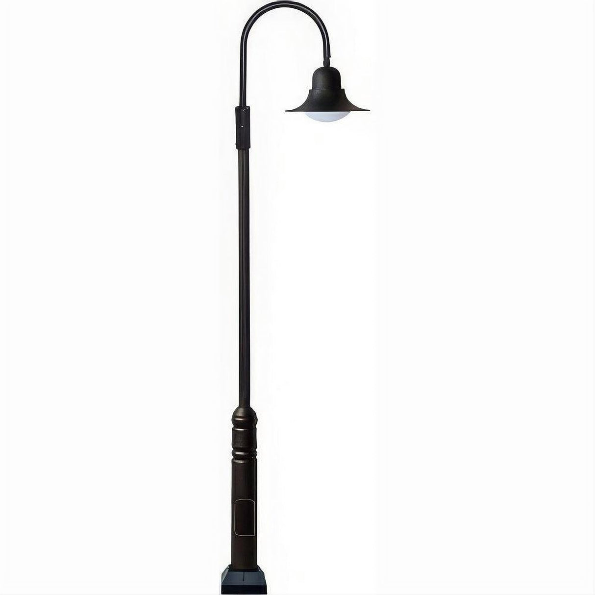 Dabmar Lighting GM6111-B Cast Alum 1 Post Top Fixture Pole + Base 120V E26 No Lamp Black