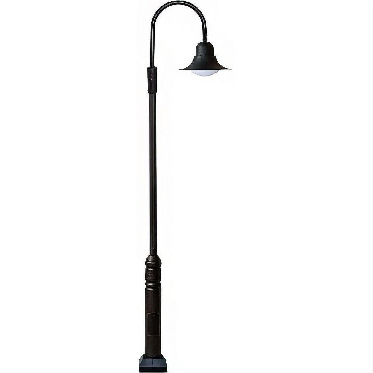 Dabmar Lighting GM6111-L20-50K-B Cast Alum 1 Post Top Fixture Pole + Base 120V-277V G24 LED 20W 50K Black