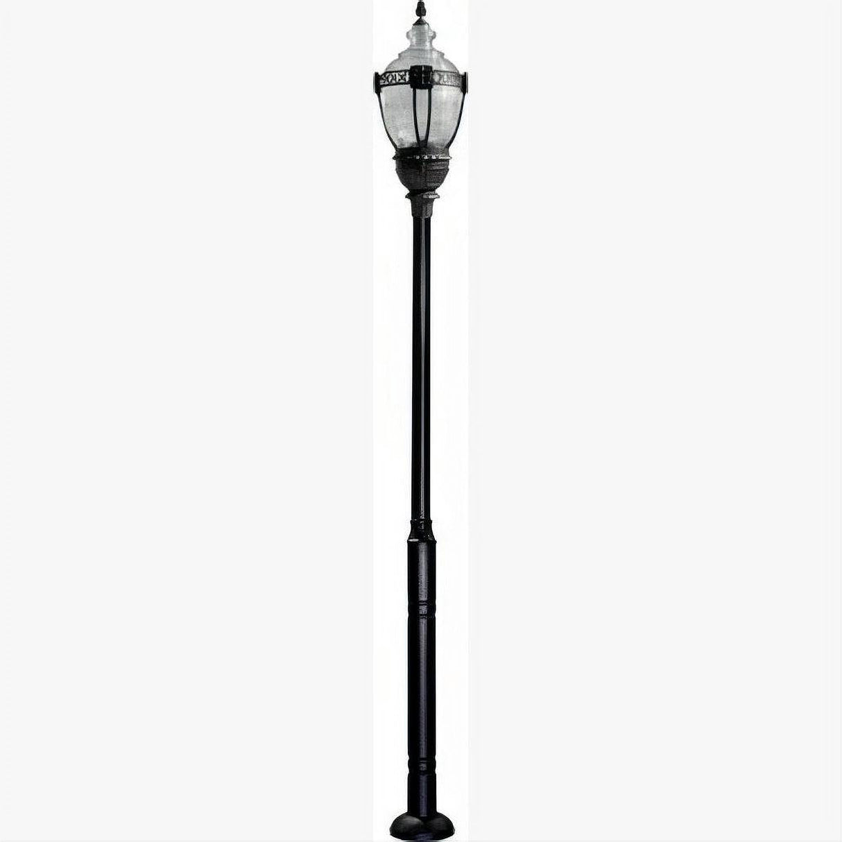 Dabmar Lighting GM6601-L63-30K-B Cast Alum 1 Post Top Fixture Pole + Base 120V-277V E39 LED 63W 30K Black