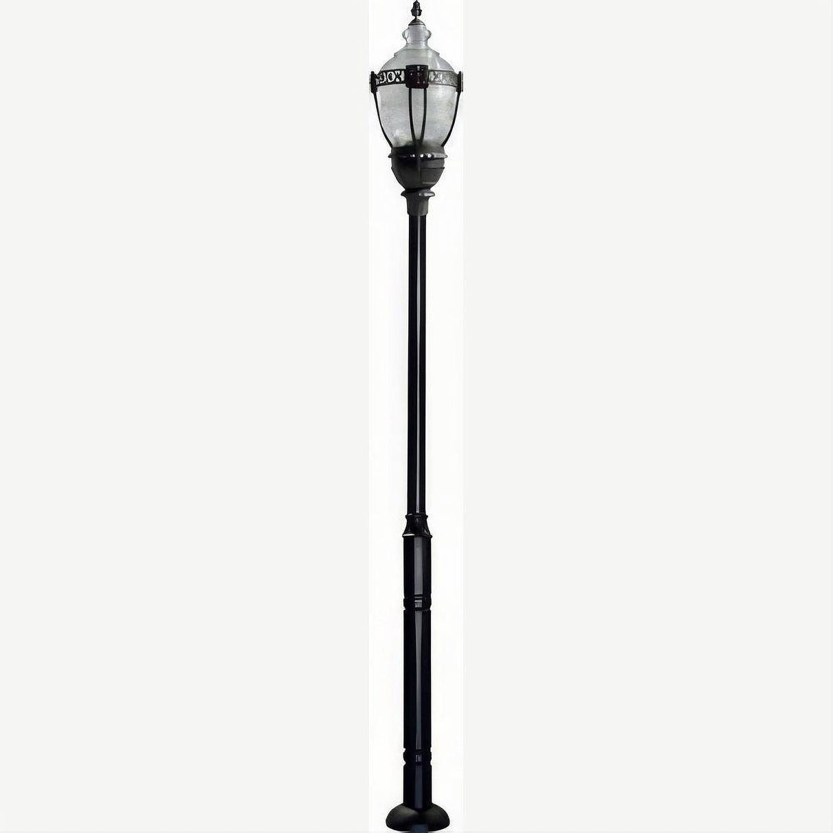 Dabmar Lighting GM6601-L63-40K-B Cast Alum 1 Post Top Fixture Pole + Base 120V-277V E39 LED 63W 40K Black