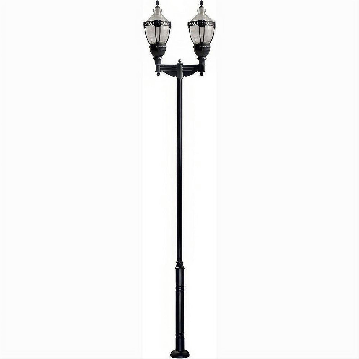Dabmar Lighting GM6602-B Cast Alum 2 Post Top Fixture Pole + Base 120V E39 No Lamp Black