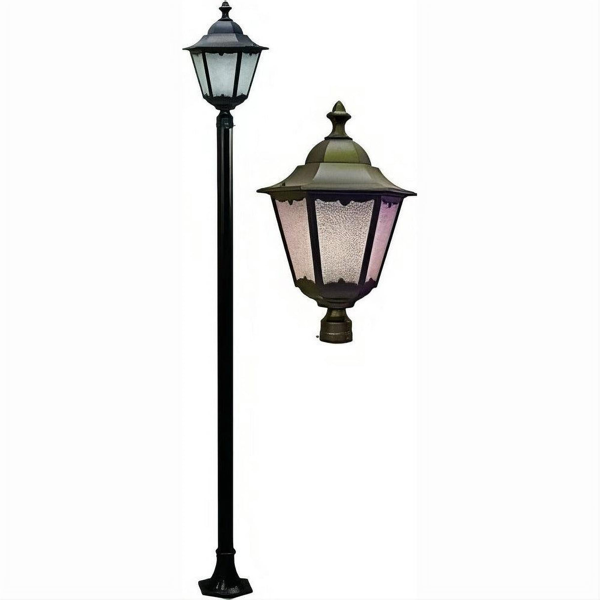Dabmar Lighting GM8121-L20-50K-BZ Cast Alum 1 Post Top Fixture Pole + Base 120V-277V G24 LED 20W 50K Bronze
