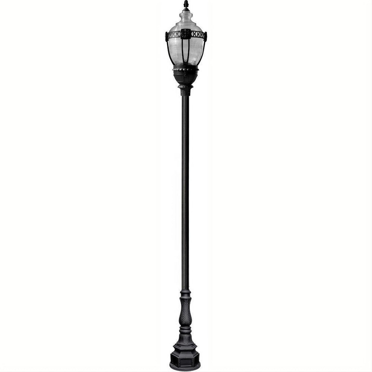Dabmar Lighting GM8931-B Cast Aluminum Clear Top Decorative Base Acorn Fixture 100 Watt High Pressure Sodium 120 Volts Black