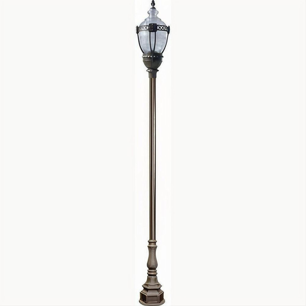 Dabmar Lighting GM8931-L54-30K-BZ Cast Alum 1 Post Top Fixture Pole + Base 120V-277V E39 LED 54W 30K Bronze