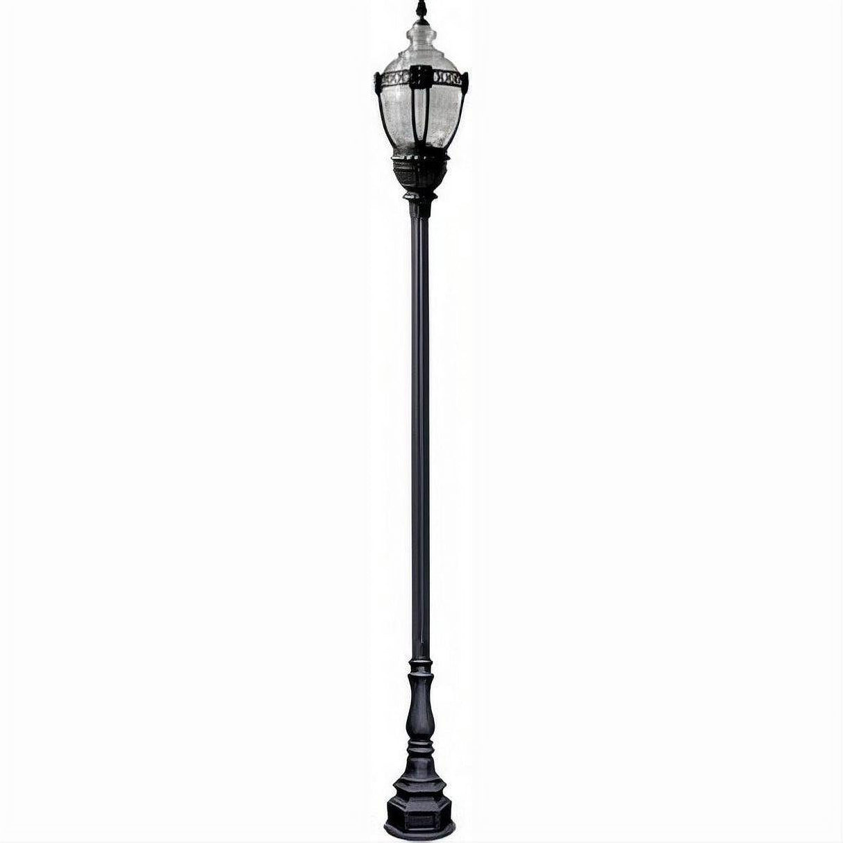 Dabmar Lighting GM8931-L54-50K-B Cast Alum 1 Post Top Fixture Pole + Base 120V-277V E39 LED 54W 50K Black