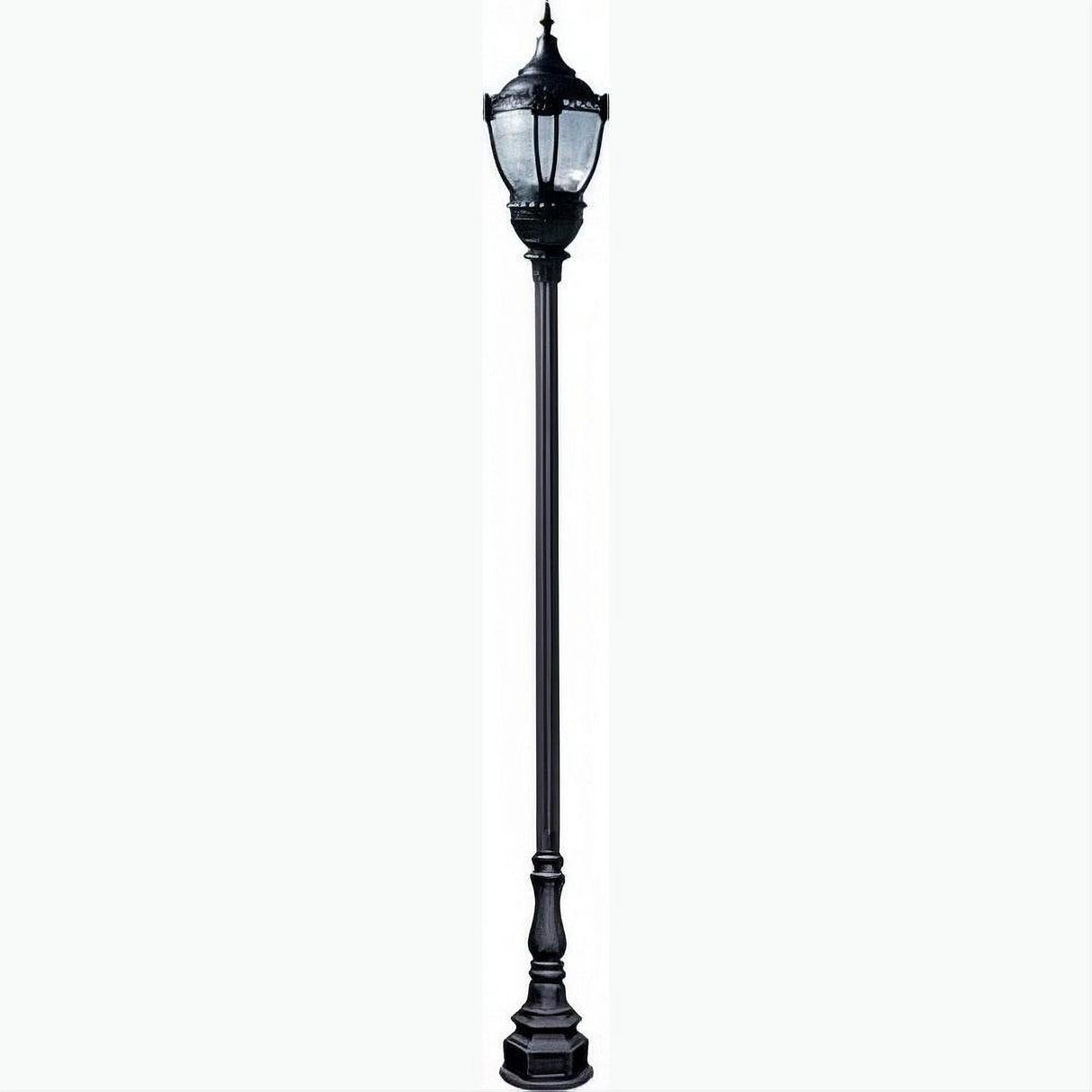 Dabmar Lighting GM8951-L80-30K-B Cast Alum 2 Post Top Fixture Pole + Base 120V-277V E39 2X LED 80W 40K Black
