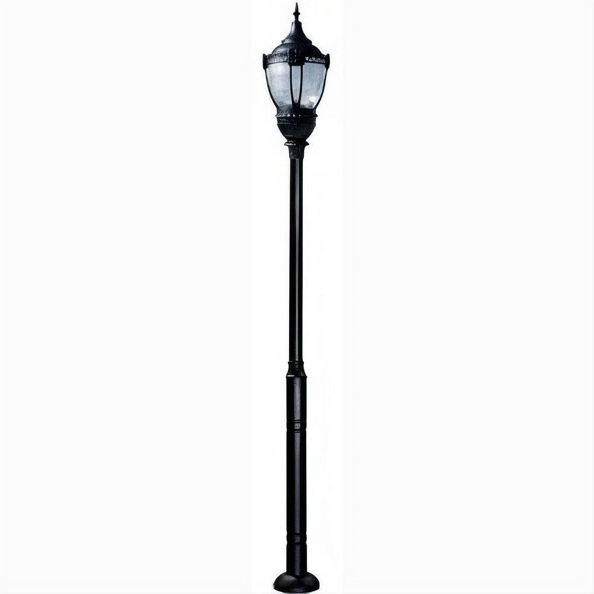 Dabmar Lighting GM9101-L120-41K-B Cast Alum 1 Post Top Fixture Pole + Base 120V-277V E39 LED 120W 41K Black