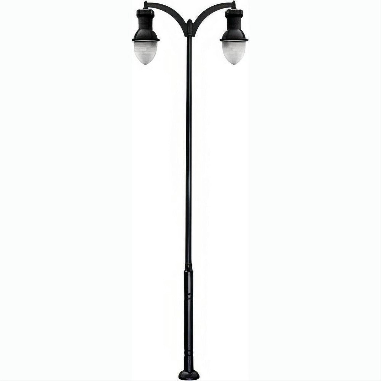 Dabmar Lighting GM9272-L160-40K-B Cast Alum 1 Post Top Fixture Pole + Base 120V-277V E39 2X LED 80W 40K Black
