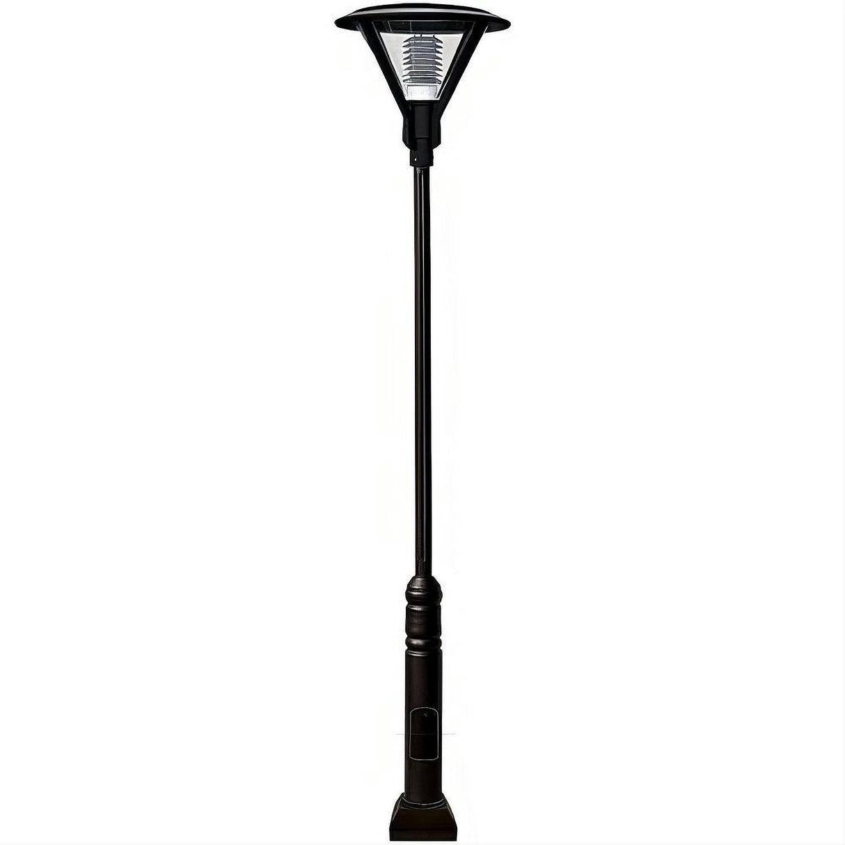 Dabmar Lighting GM9501-L18-30K-B Cast Alum 1 Post Top Fixture Pole + Base 120V-277V E26 LED 18W 30K Black