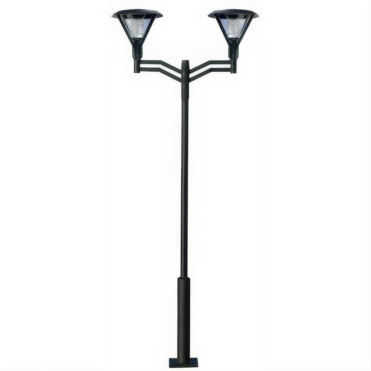 Dabmar Lighting GM9502-B Cast Alum 2 Post Top Fixture Pole + Base 120V E26 No Lamp Black
