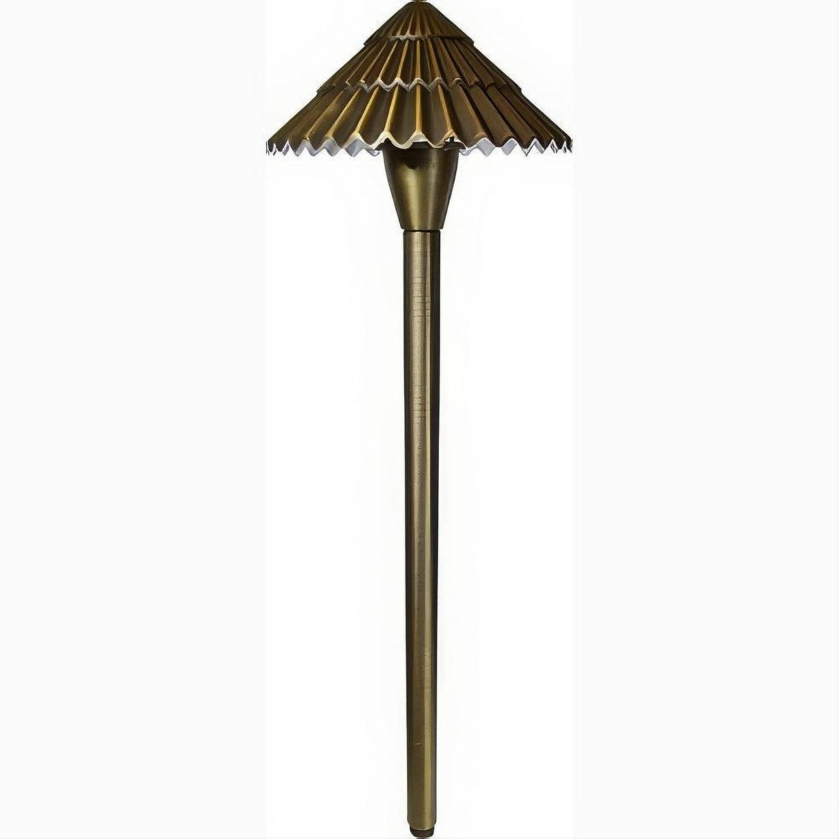 Dabmar Lighting LV48-L3-AMB-WBS Brass Ribbed Path Light 12V G4 LED 3W RGBW Weathered Brass