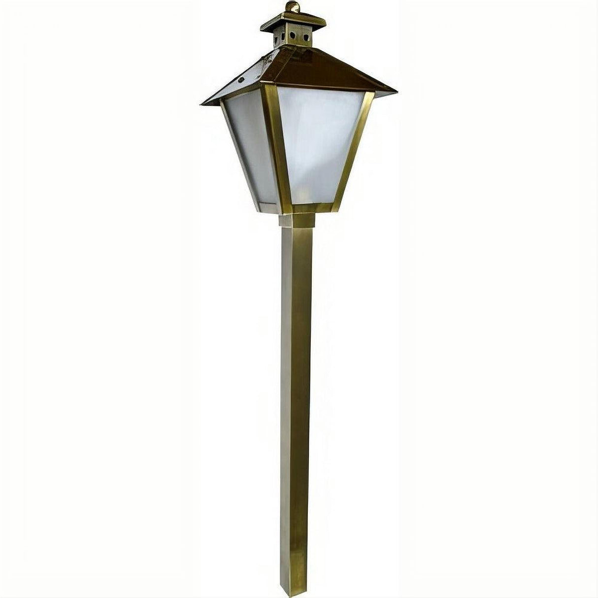 Dabmar Lighting LV82-L3-64K-ABS Brass Post Lantern Path Light 12V G4 3W 64K Antique Brass