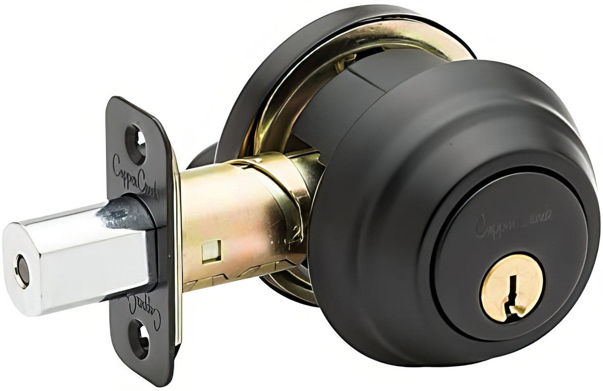Copper Creek DBFR5410BC black single cylinder deadbolt