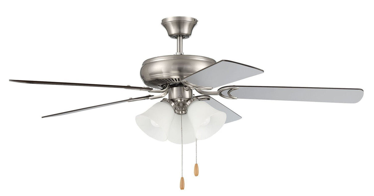 Craftmade DCF52BNK5C3W brushed polished nickel ceiling fan blades included