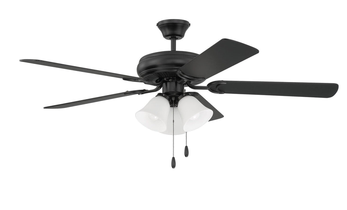 Craftmade DCF52FB5C3W flat black ceiling fan blades included