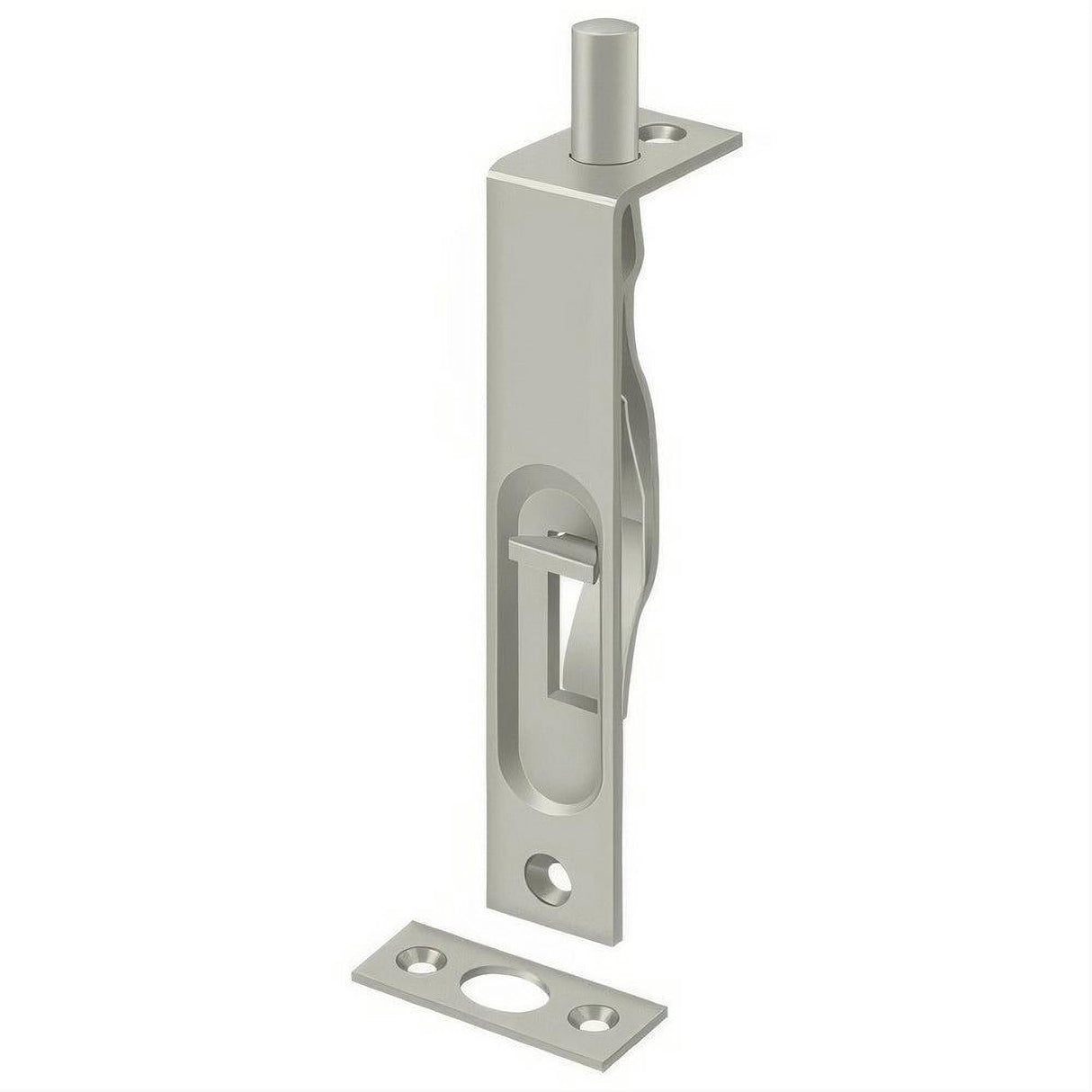 Deltana 4FBS15 4FBS 4" Square Edge HD Flush Bolt Satin Nickel